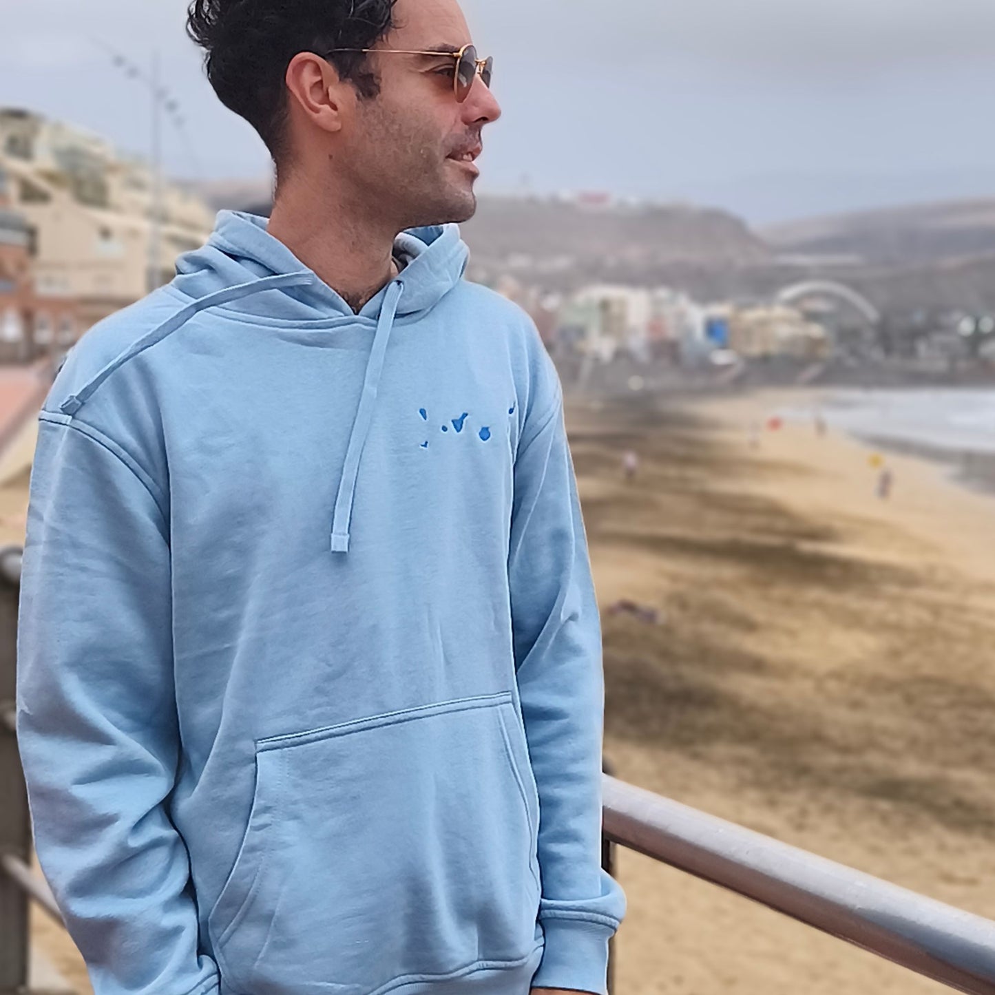 Islas Canarias Sudadera Negra (Azul, Unisex)