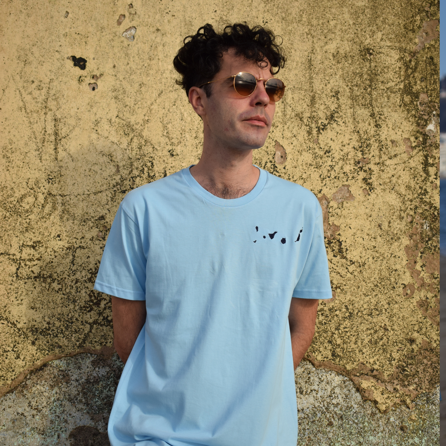 Islas Canarias Camiseta Bordada (Azul)