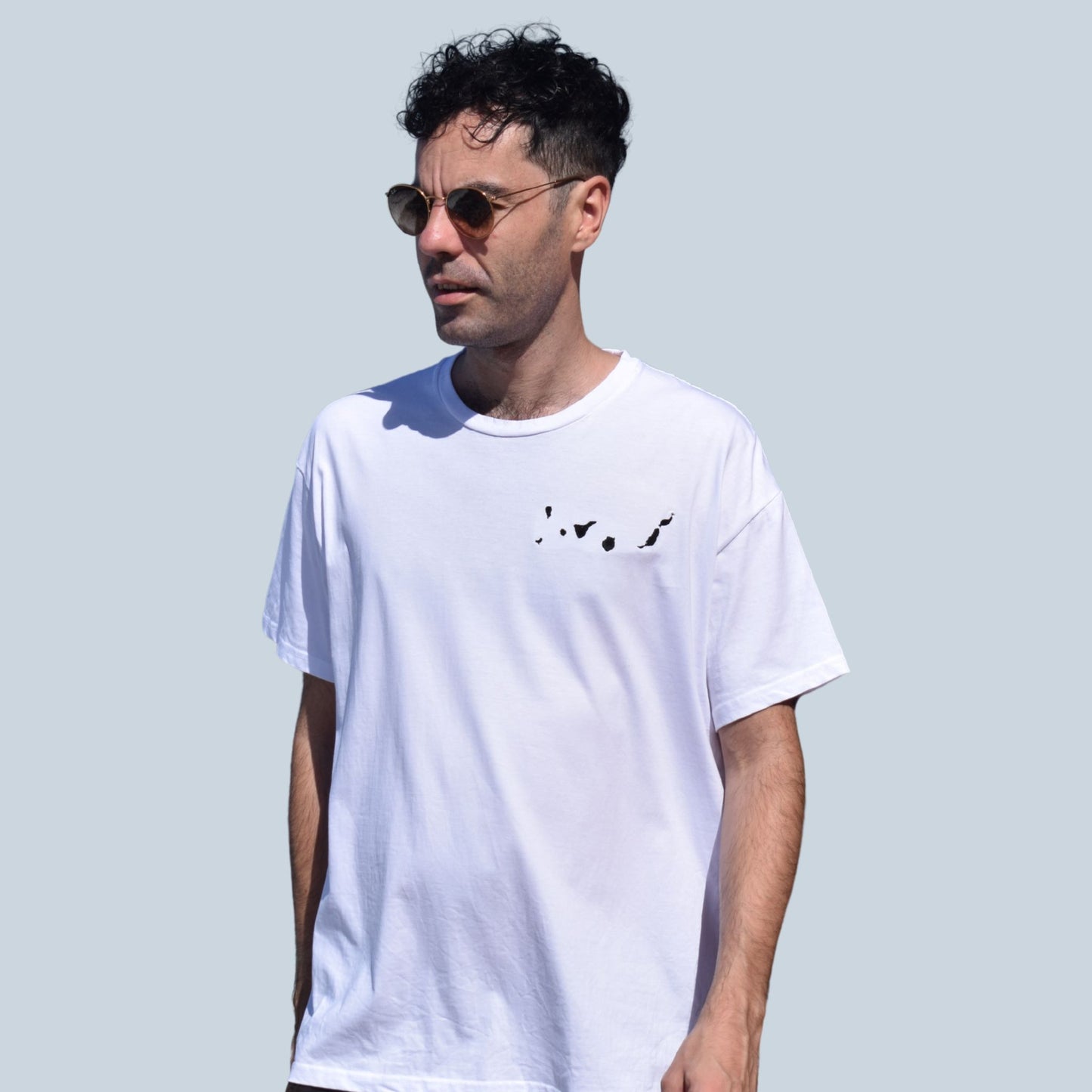 Islas Canarias Camiseta Bordada (Blanca)