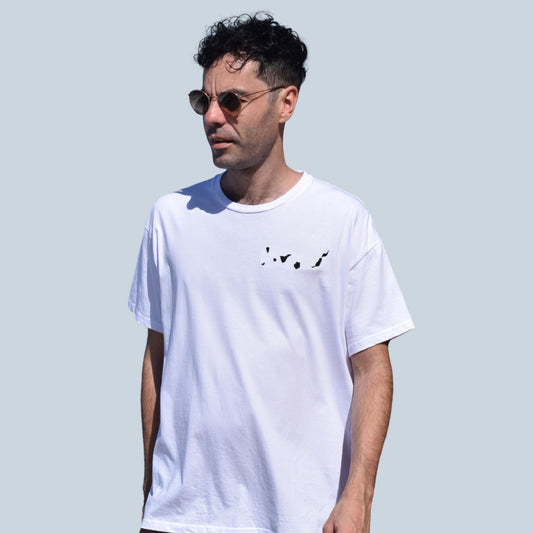 Islas Canarias Camiseta Bordada (Blanca)