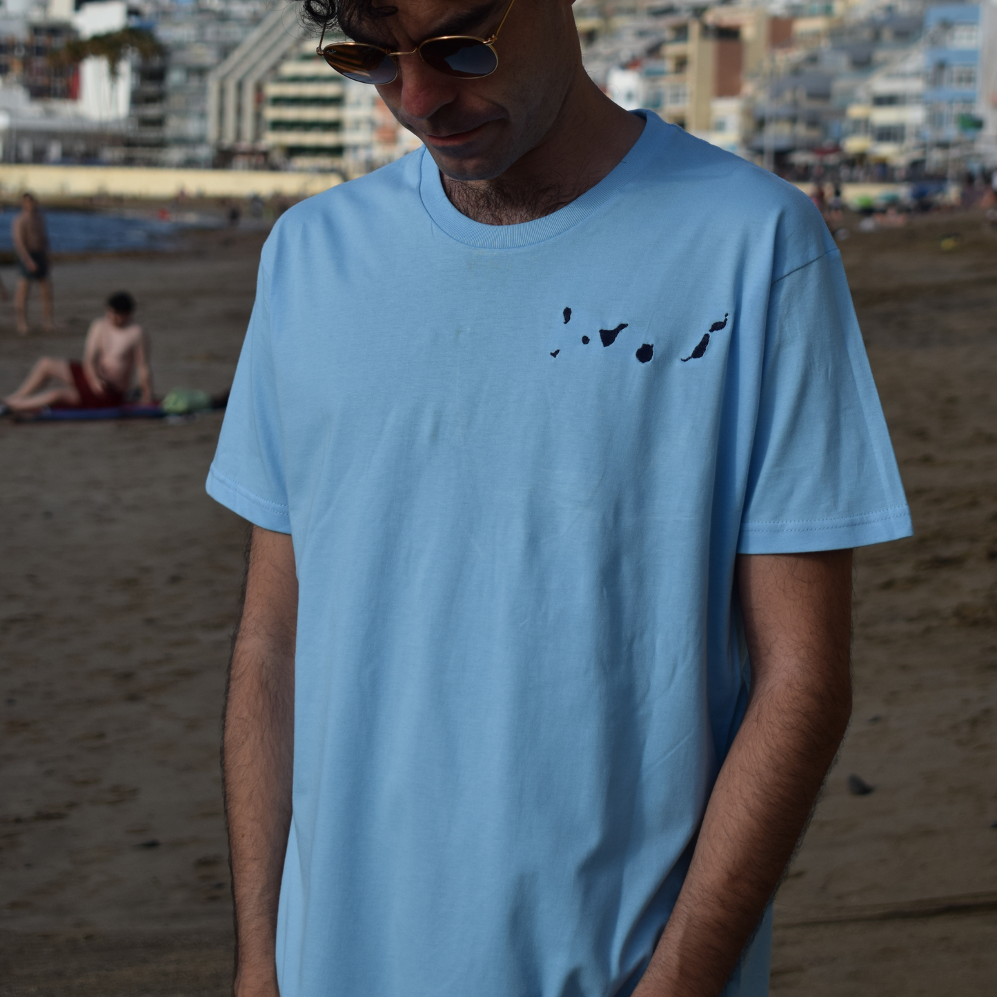 Islas Canarias Camiseta Bordada (Azul)