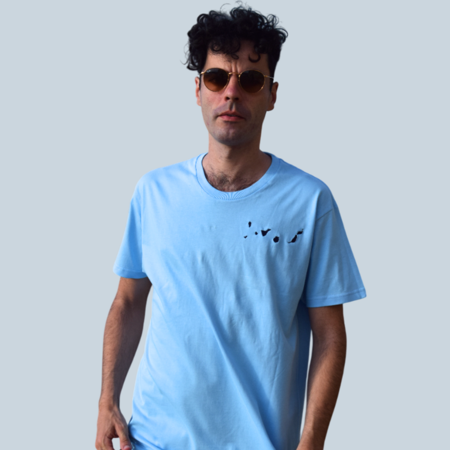 Islas Canarias Camiseta Bordada (Azul)