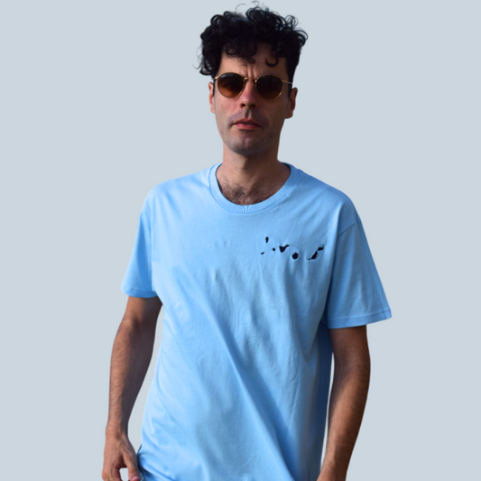 Islas Canarias Camiseta Bordada (Azul)