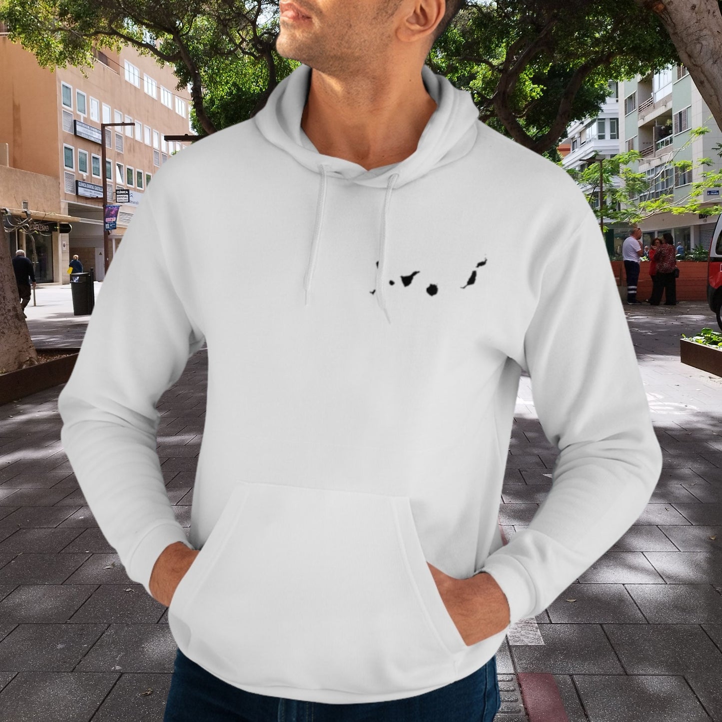 Islas Canarias Sudadera Blanca (Bordado, Unisex)