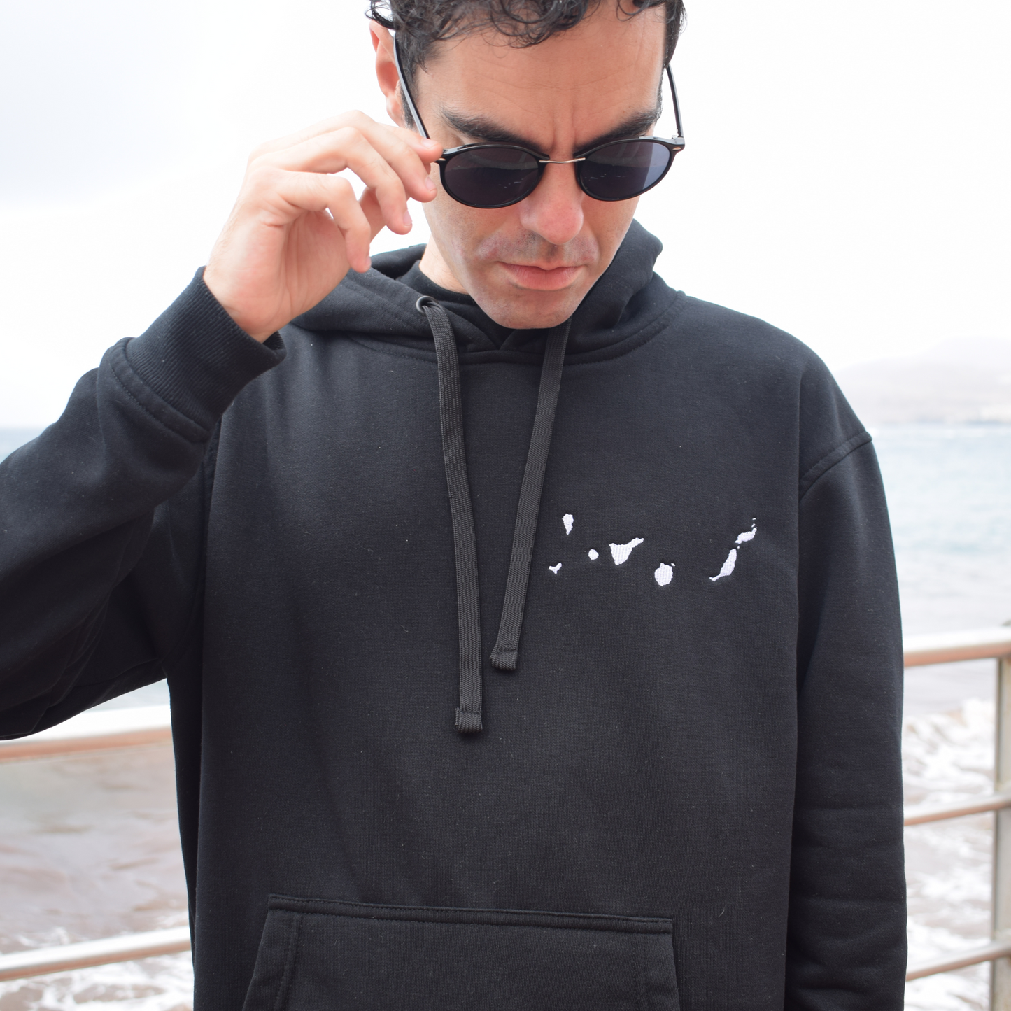 Islas Canarias Sudadera Negra (Bordado, Unisex)